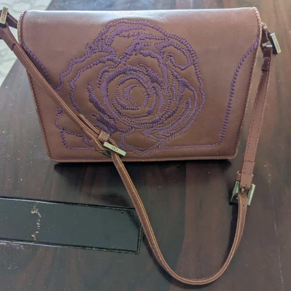 Valentino Garavani Leather Embroidered Flower mini Handbag Purse pre-owned
